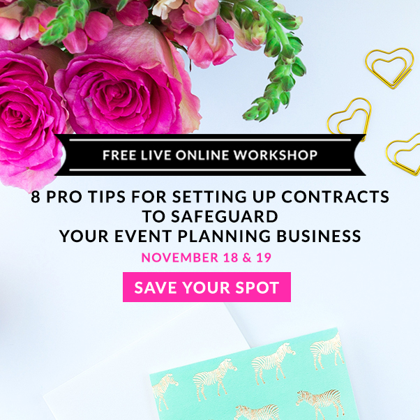 8 pro tips contracts workshop Annette Stepanian wedding planners